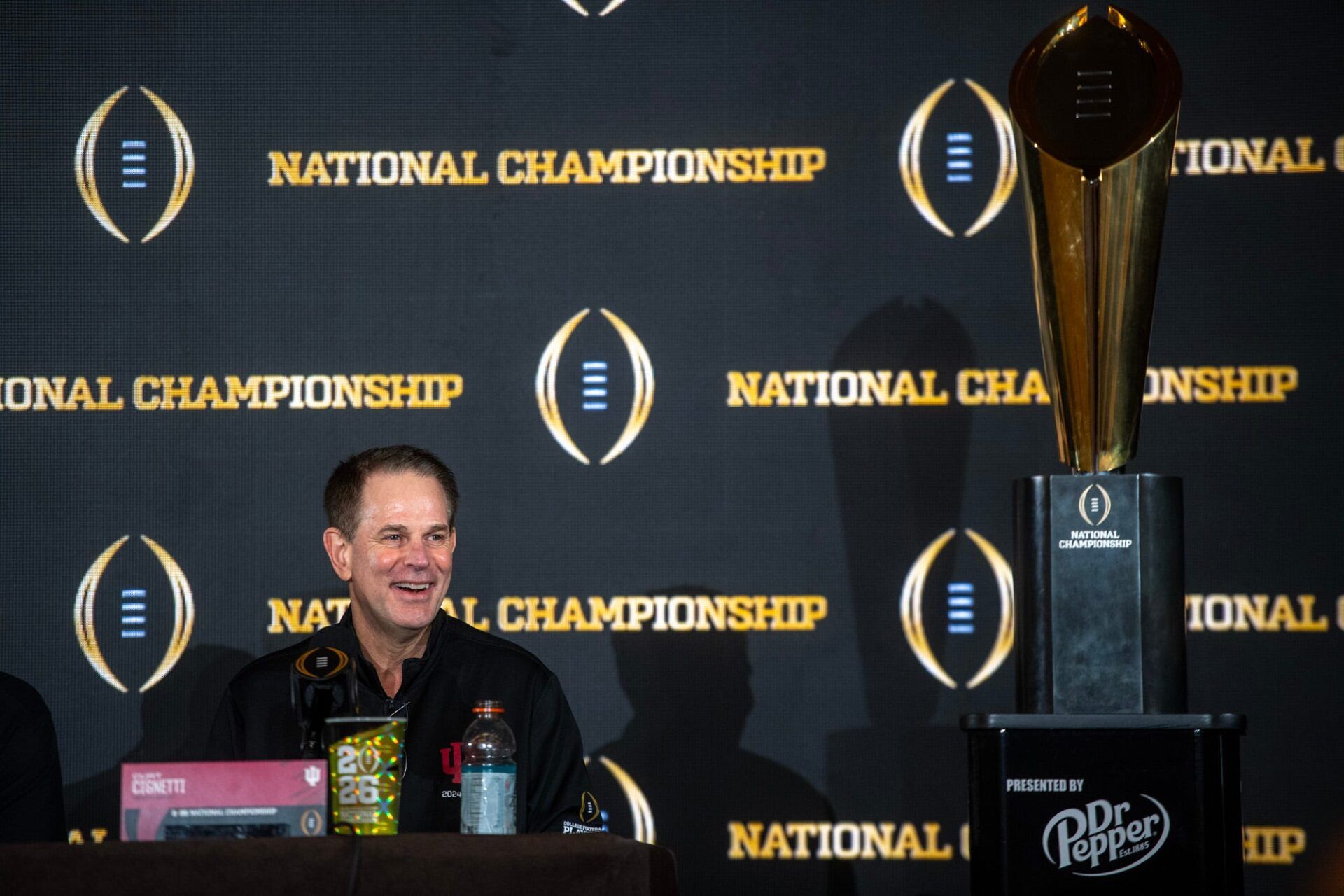 Indiana Head Coach Curt Cignetti smiles at the champions press conference on Tuesday, Jan. 20. 2026.