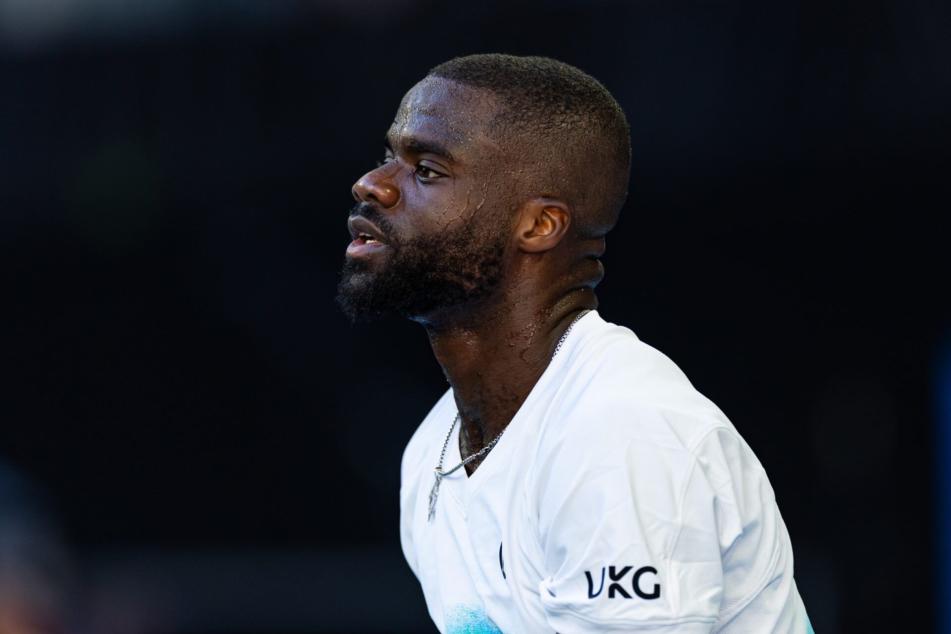 Frances Tiafoe of United States in action against Jason Kubler of Australia in the first round of the men’s singles at the Australian Open at John Cain Arena in Melbourne Park.
