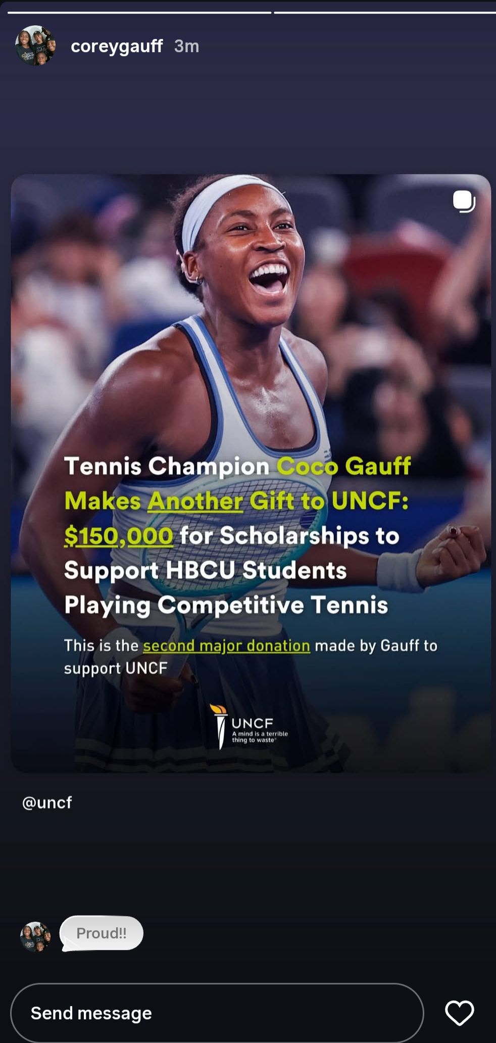 Coco Gauff's father Corey on Instagram