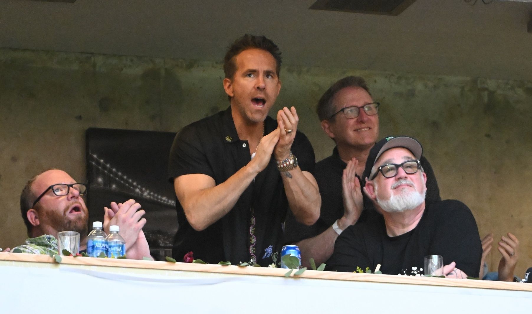 Wrexham FC owner Ryan Reynolds during the first half of the match against Vancouver Whitecaps FC at BC Place.