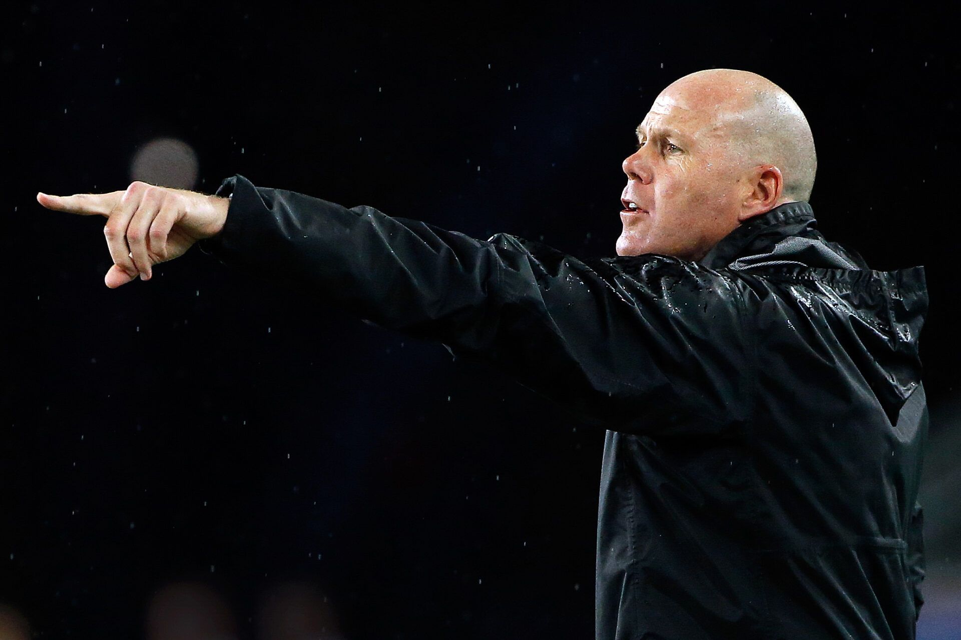 New England Revolution coach Brad Friedel during the first half  against the New York Red Bulls at Gillette Stadium.