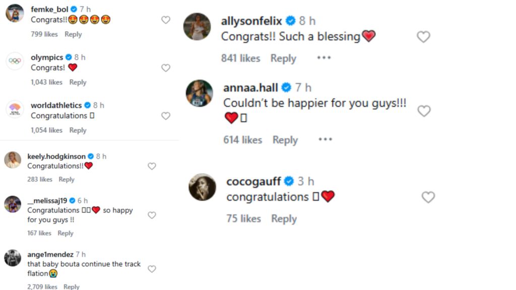 Celebs react to Sydney McLaughlin-Levrone's pregnancy