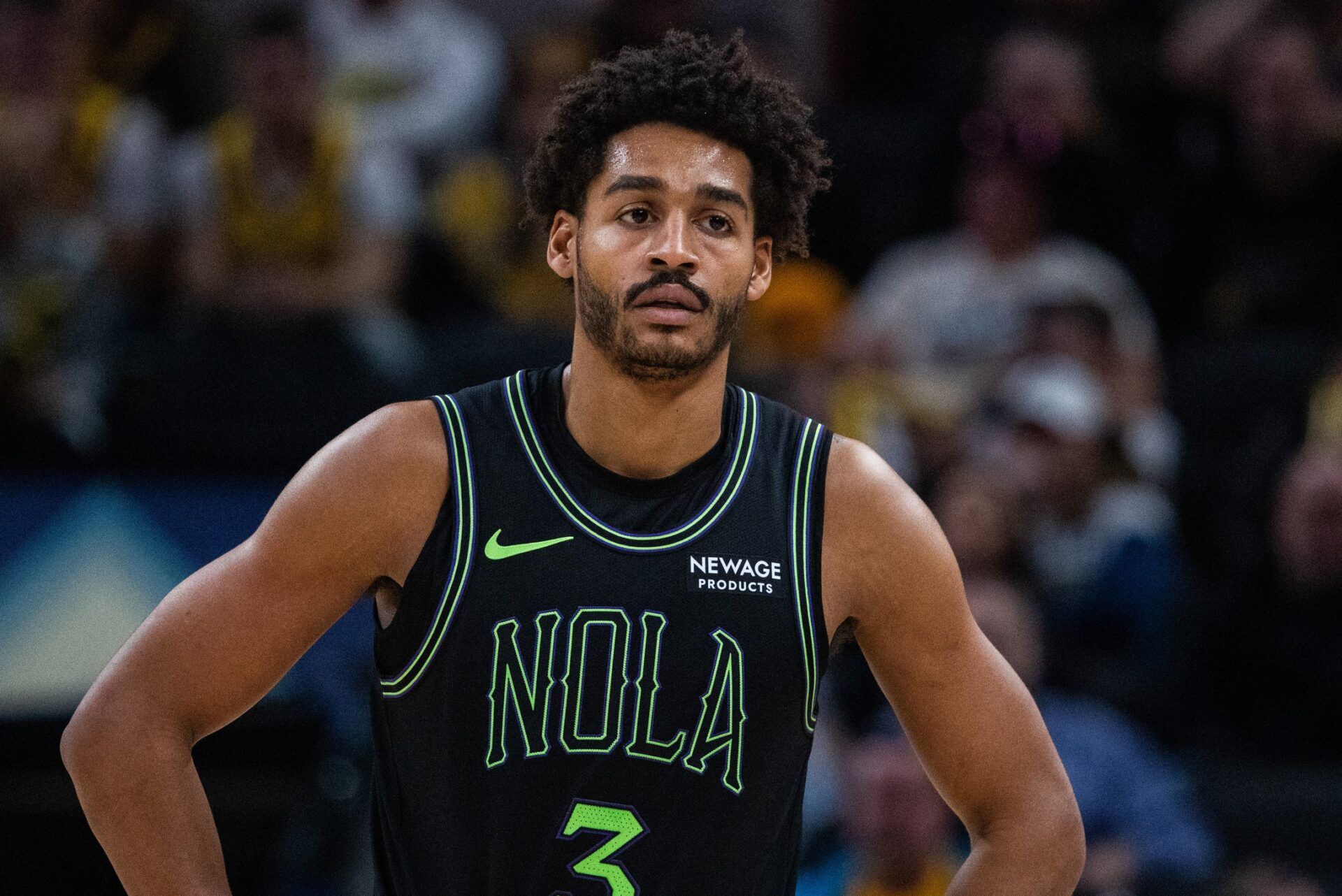 New Orleans Pelicans guard Jordan Poole (3) in the second half against the Indiana Pacers at Gainbridge Fieldhouse.