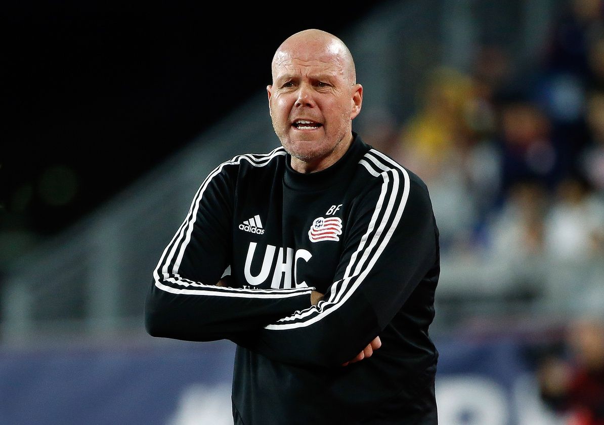 New England Revolution coach Brad Friedel during the first half against the Atlanta United at Gillette Stadium.