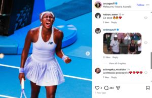 Screenshot of Coco Gauff’s Instagram post featuring Codey Gauff’s reaction | Source: IG/cocogauff