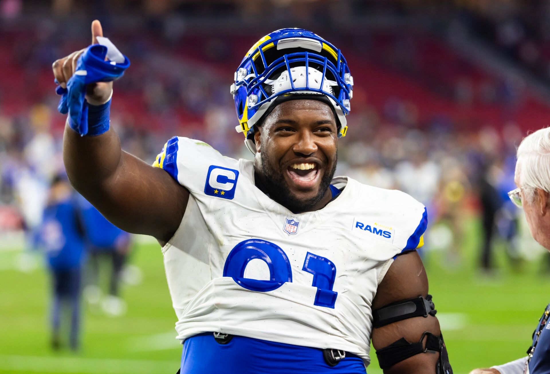 Los Angeles Rams  defensive end Kobie Turner (91) against the Arizona Cardinals at State Farm Stadium.