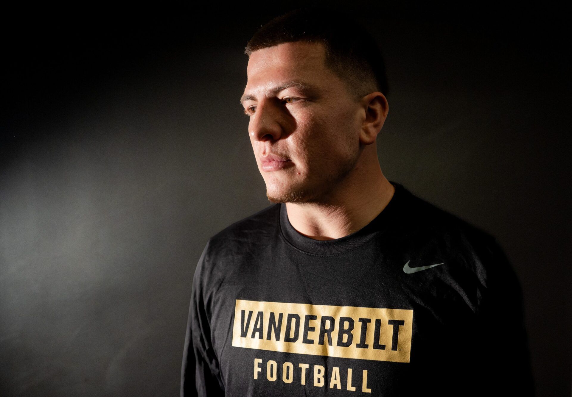 Diego Pavia stands for a portrait at McGugin Center in Nashville on Friday, Dec. 19, 2025.