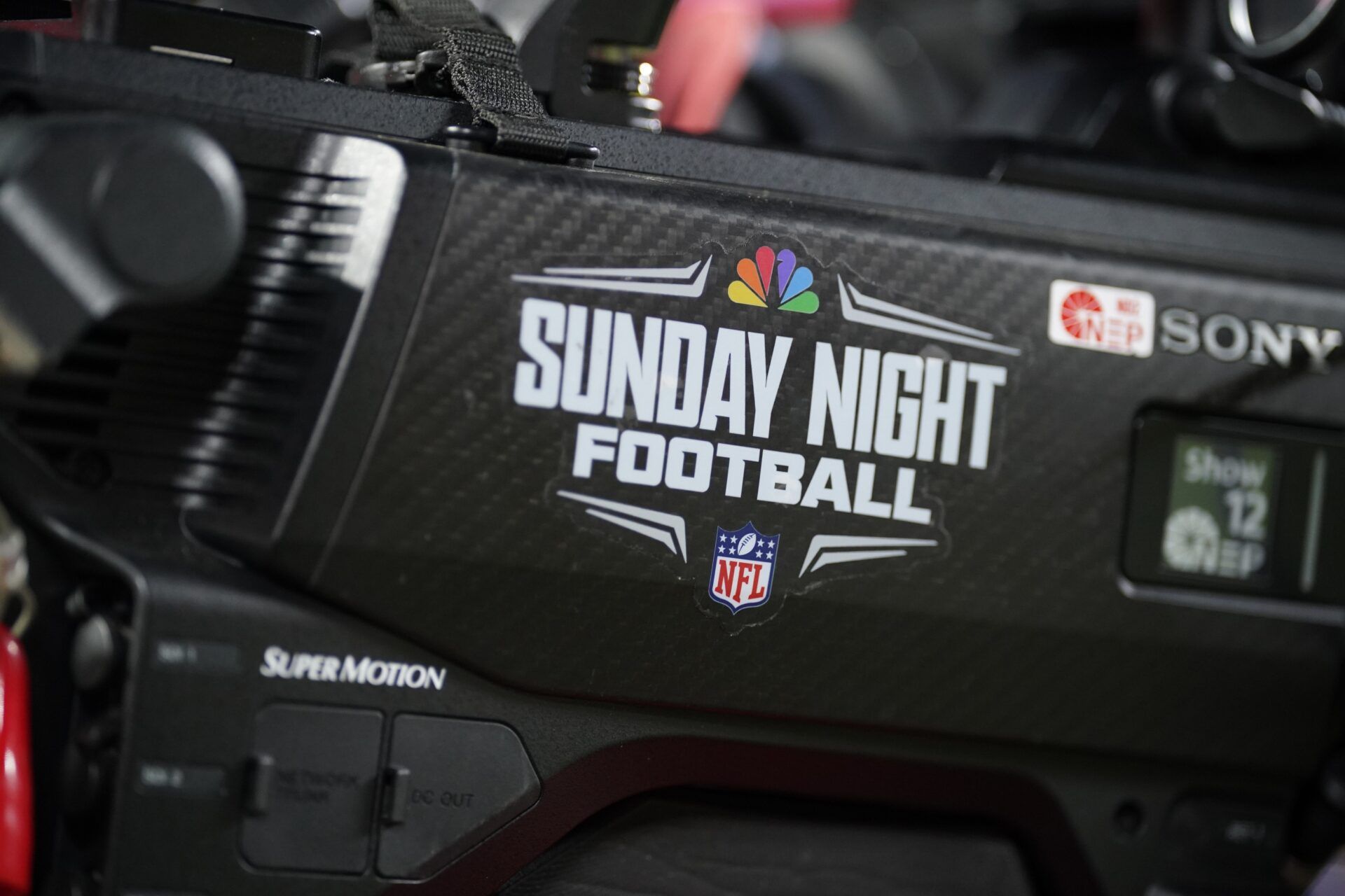 A Sunday Night Football camera is seen during the second quarter of the game between the against the Houston Texans and the Kansas City Chiefs at GEHA Field at Arrowhead Stadium.