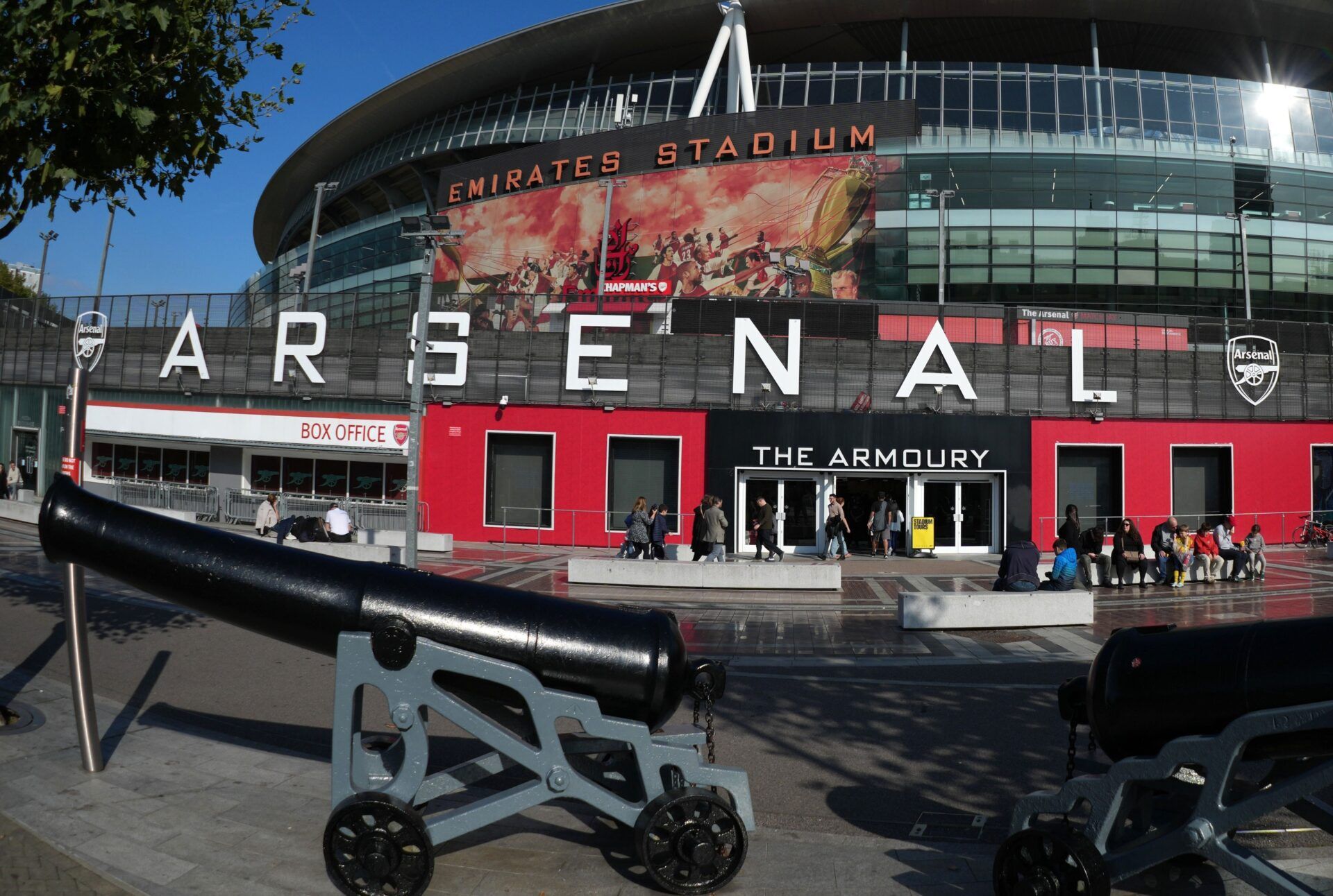 A general overall  view of cannons at Emirates Stadium, home of the Arsenal football club.