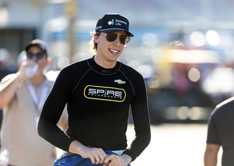 NASCAR Cup Series driver Carson Hocevar (77) during practice for the NASCAR Championship race at Phoenix Raceway.