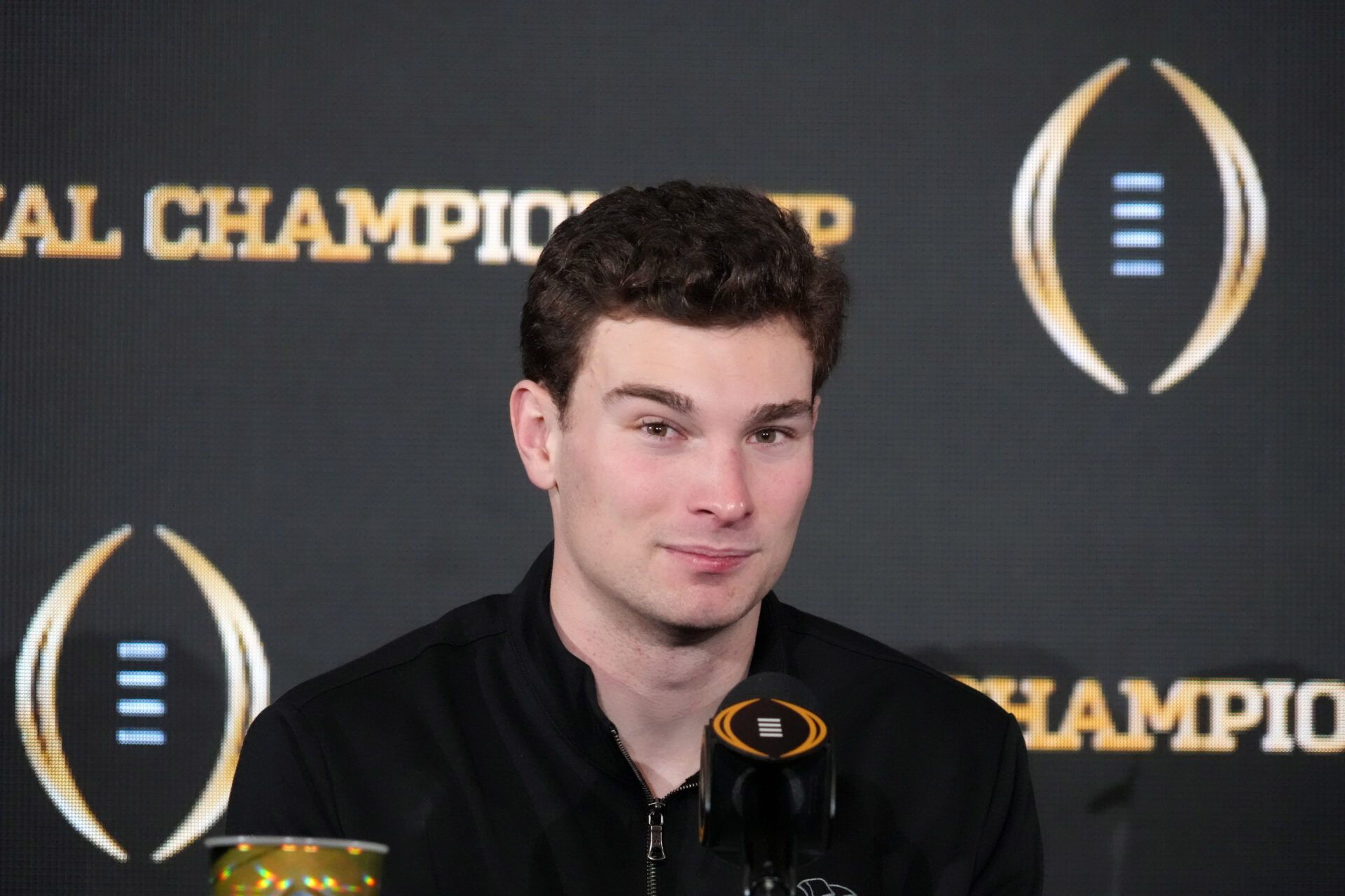 Indiana Hoosiers quarterback Fernando Mendoza during the CFP Champions press conference at Marriott Marquis Miami.