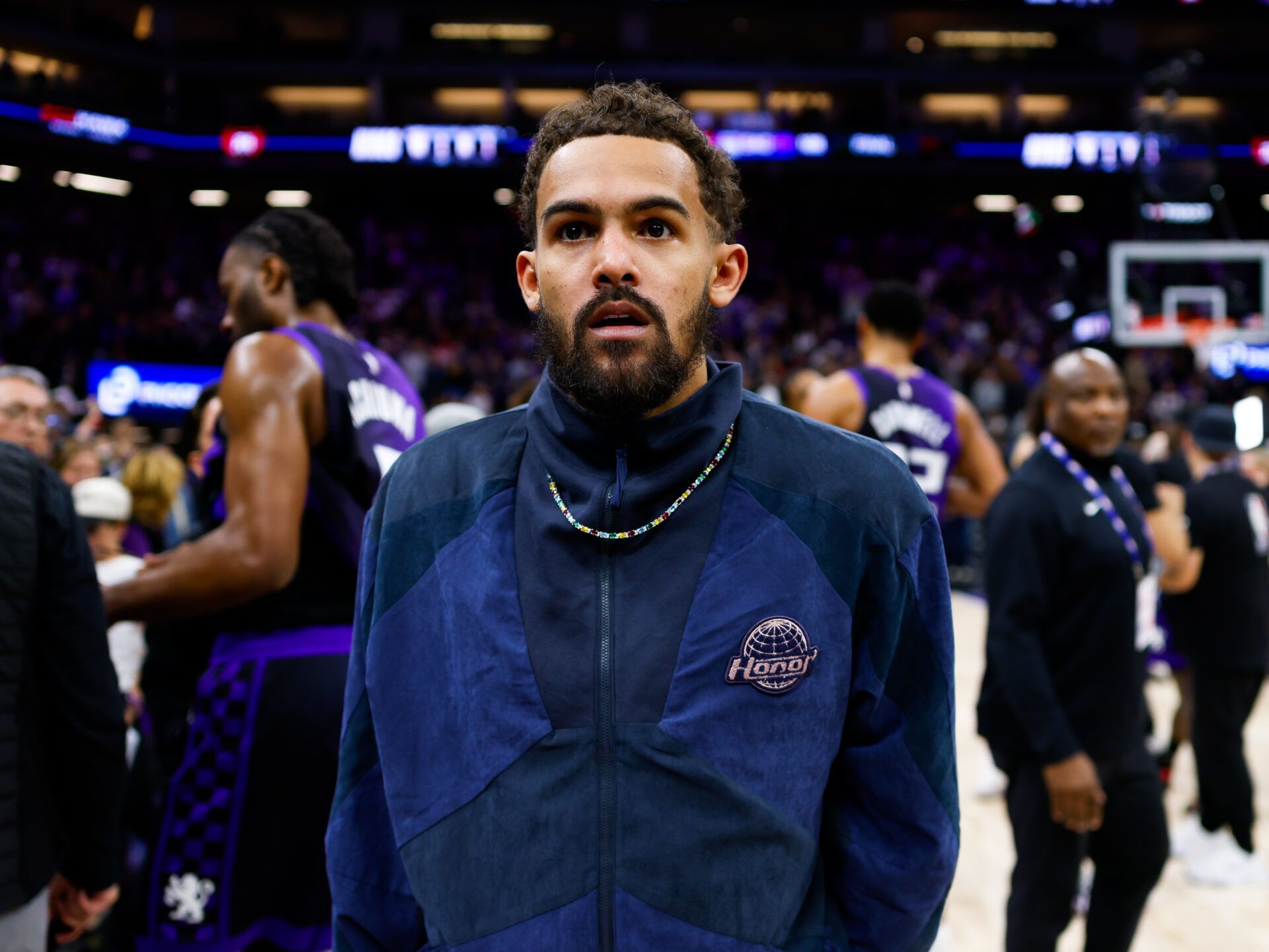 Washington Wizards guard Trae Young (3) walks off the court after the game against the Sacramento Kings at Golden 1 Center.