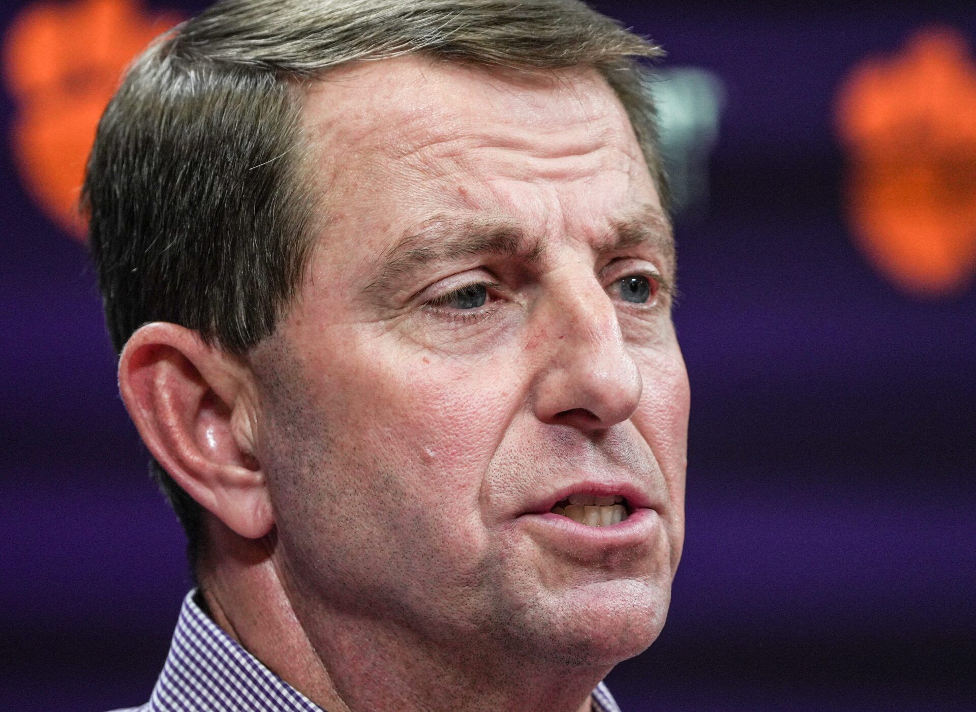 Clemson football Head Coach Dabo Swinney speaks about transfer portal issues during a press conference in the Smart Family Media Center in Clemson, SC, Friday, Jan 23 2026.