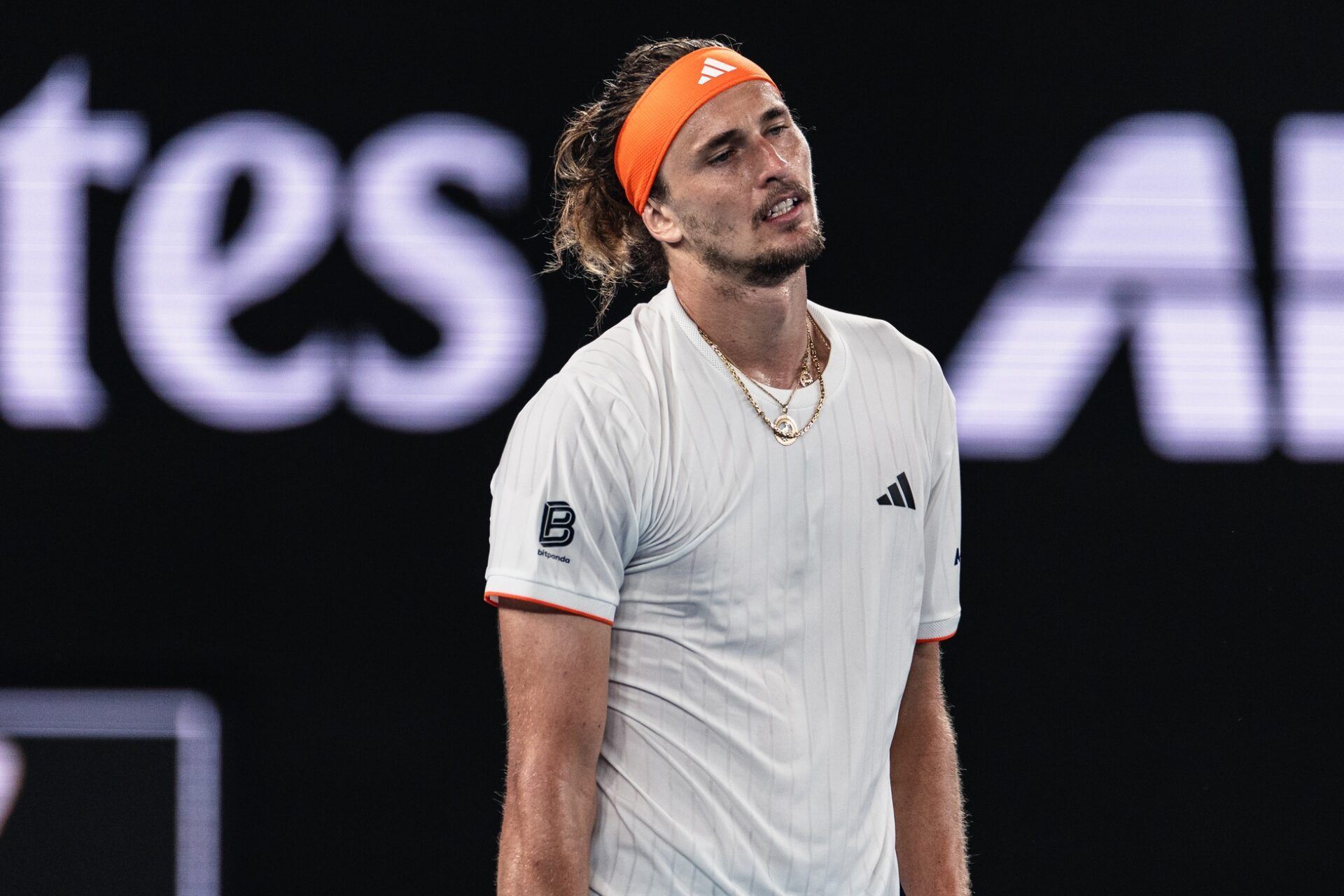 Alexander Zverev of Germany in action against Learner Tien of United States in the quarterfinals of the mens singles at the Australian Open at Rod Laver Arena in Melbourne Park.