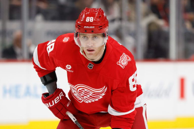 Detroit Red Wings right wing Patrick Kane (88) at Little Caesars Arena.