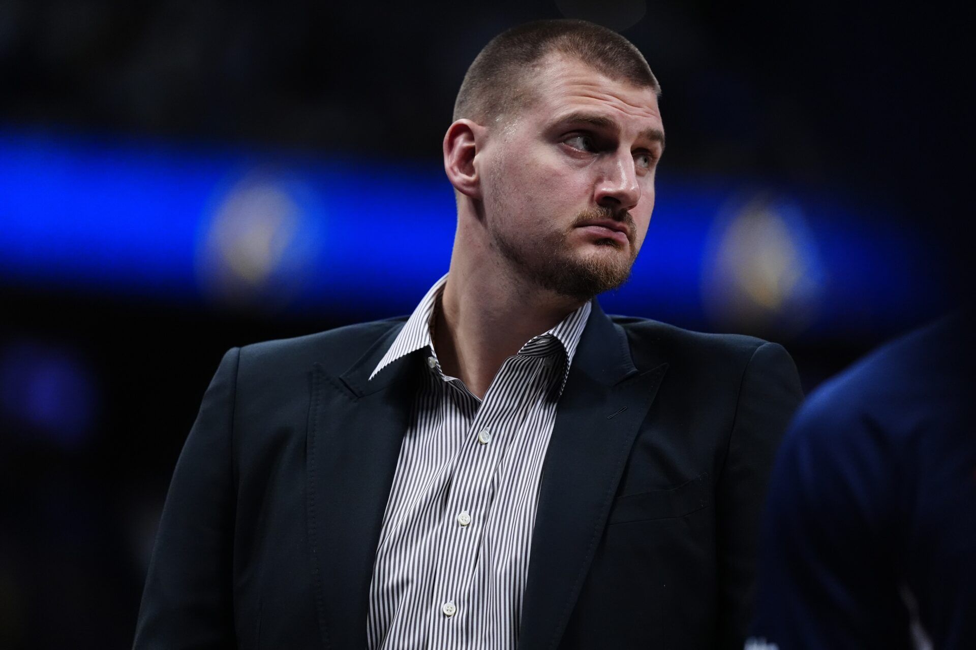 Denver Nuggets center Nikola Jokic (15) during the fourth quarter  against the Detroit Pistons at Ball Arena.