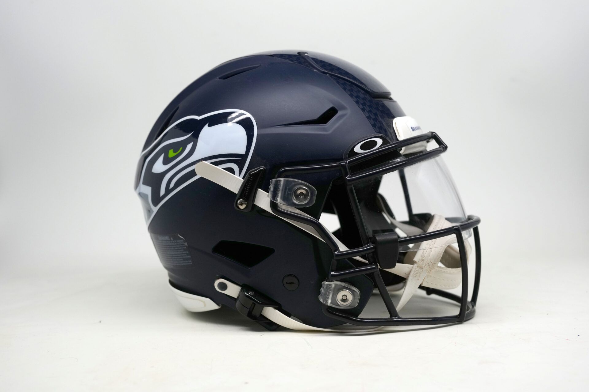 A Seattle Seahawks Riddell speedflex helmet.