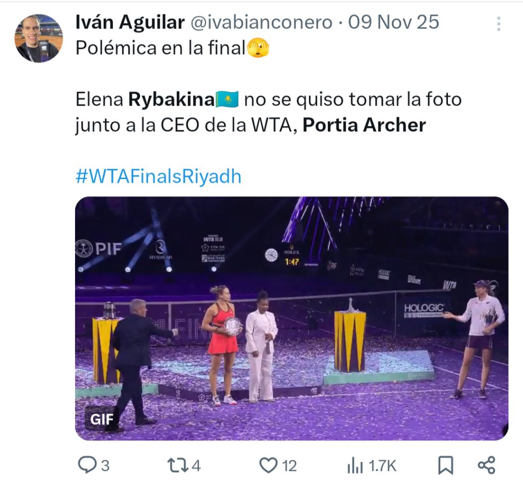 Elena Rybakina refused to click a picture with the WTA CEO, Portia Archer