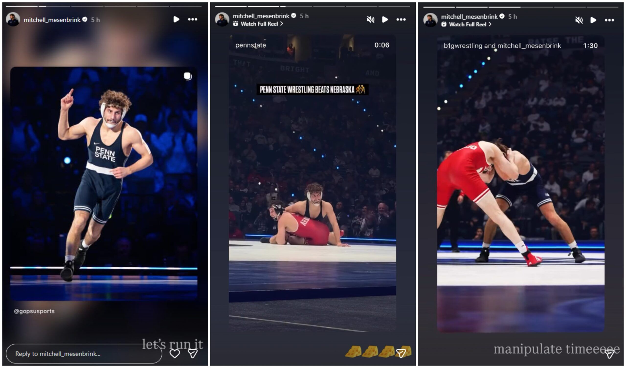 Mesenbrink's celebration after Penn State's win against Nebraska 