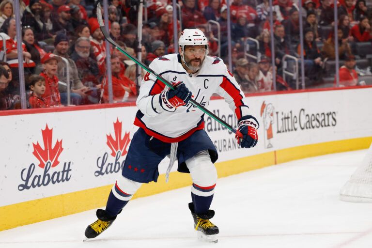 Washington Capitals left wing Alex Ovechkin (8) at Little Caesars Arena.