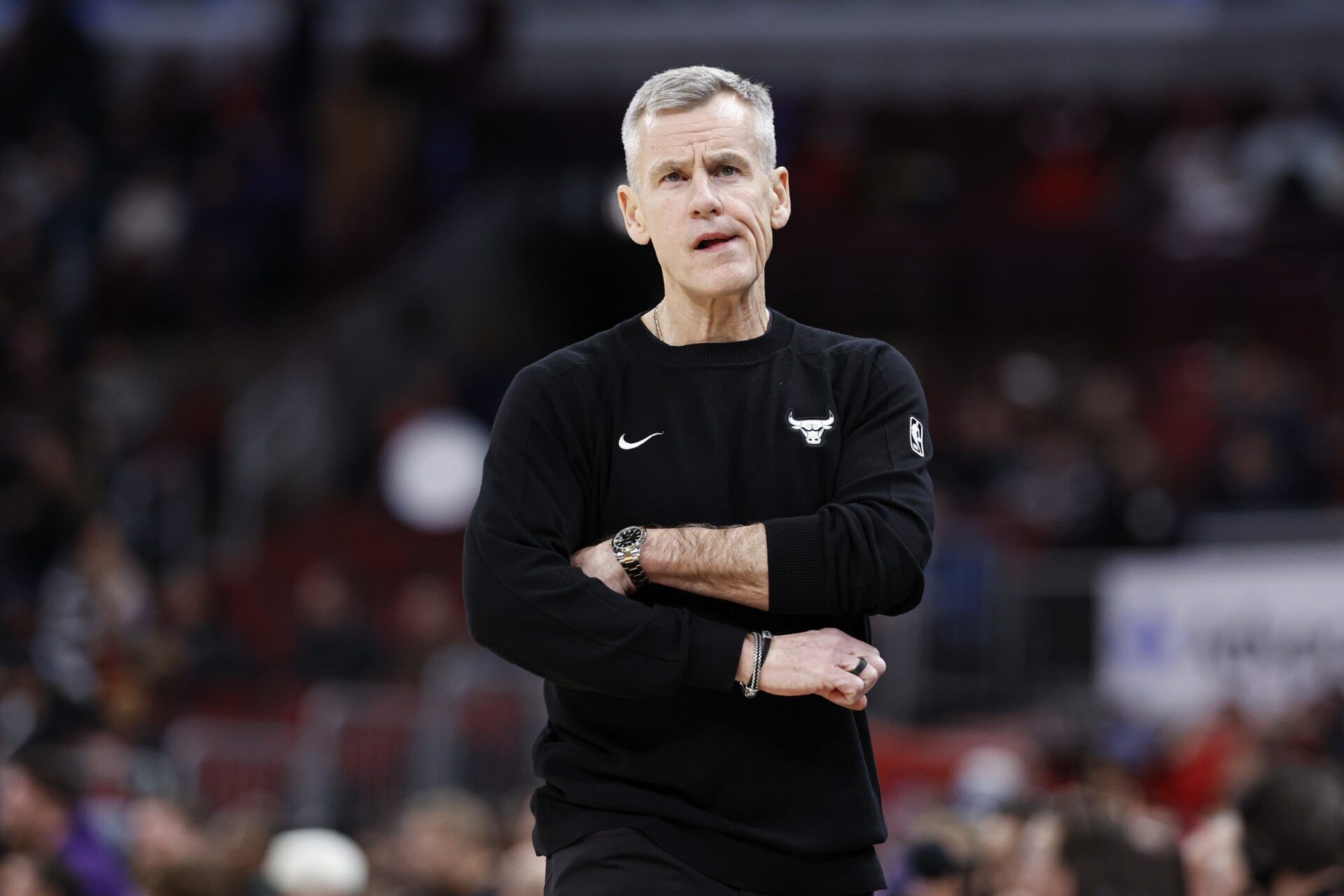 Chicago Bulls head coach Billy Donovan reacts during the first half at United Center.