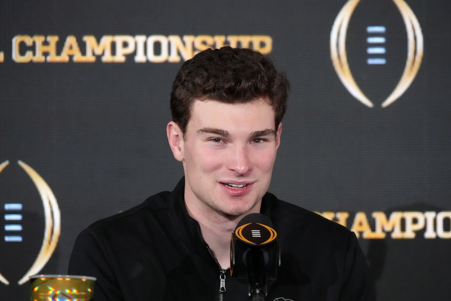 Indiana Hoosiers quarterback Fernando Mendoza during the CFP Champions press conference at Marriott Marquis Miami.