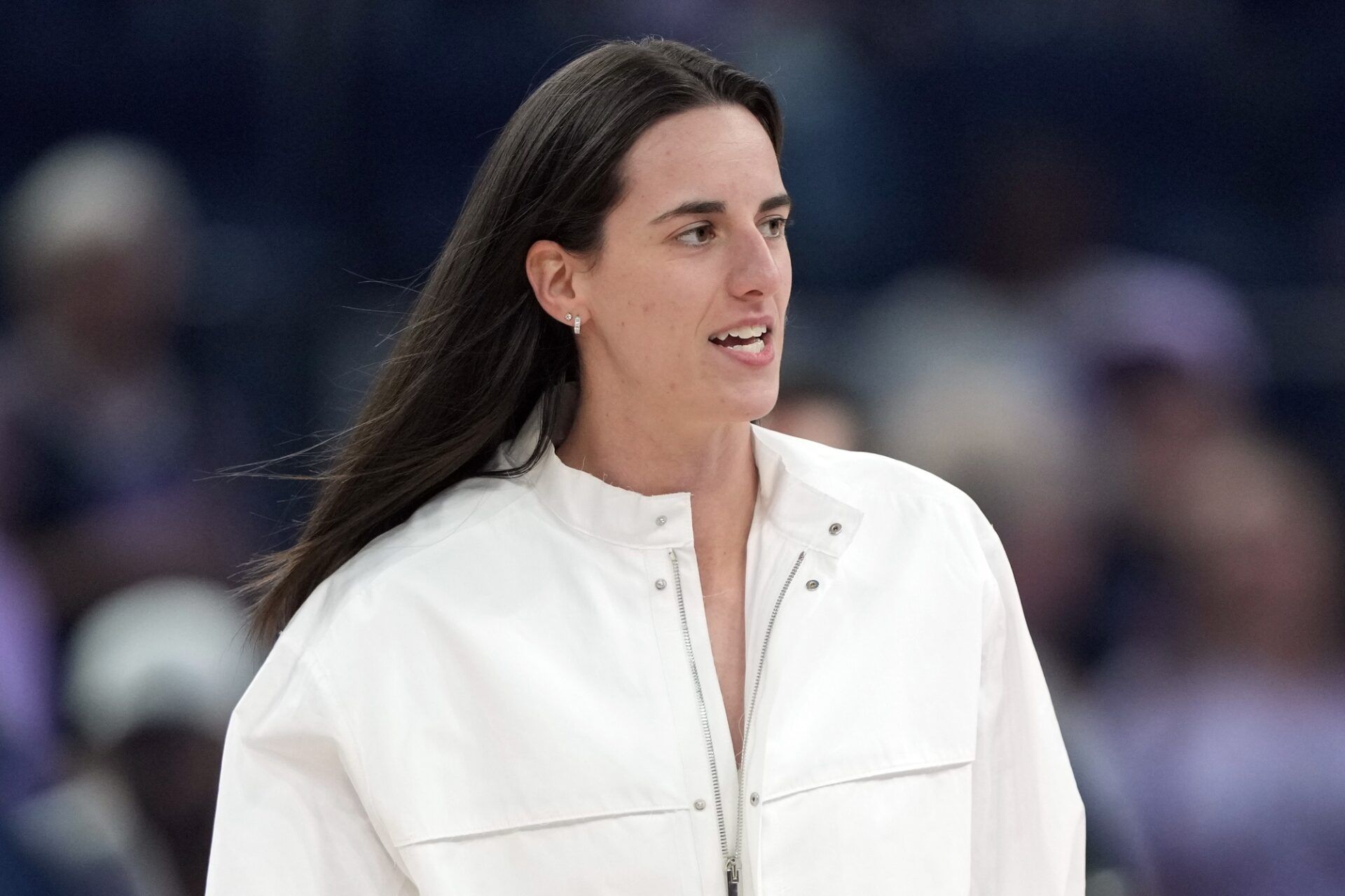 Indiana Fever guard Caitlin Clark (22) before the game against the Golden State Valkyries at Chase Center.