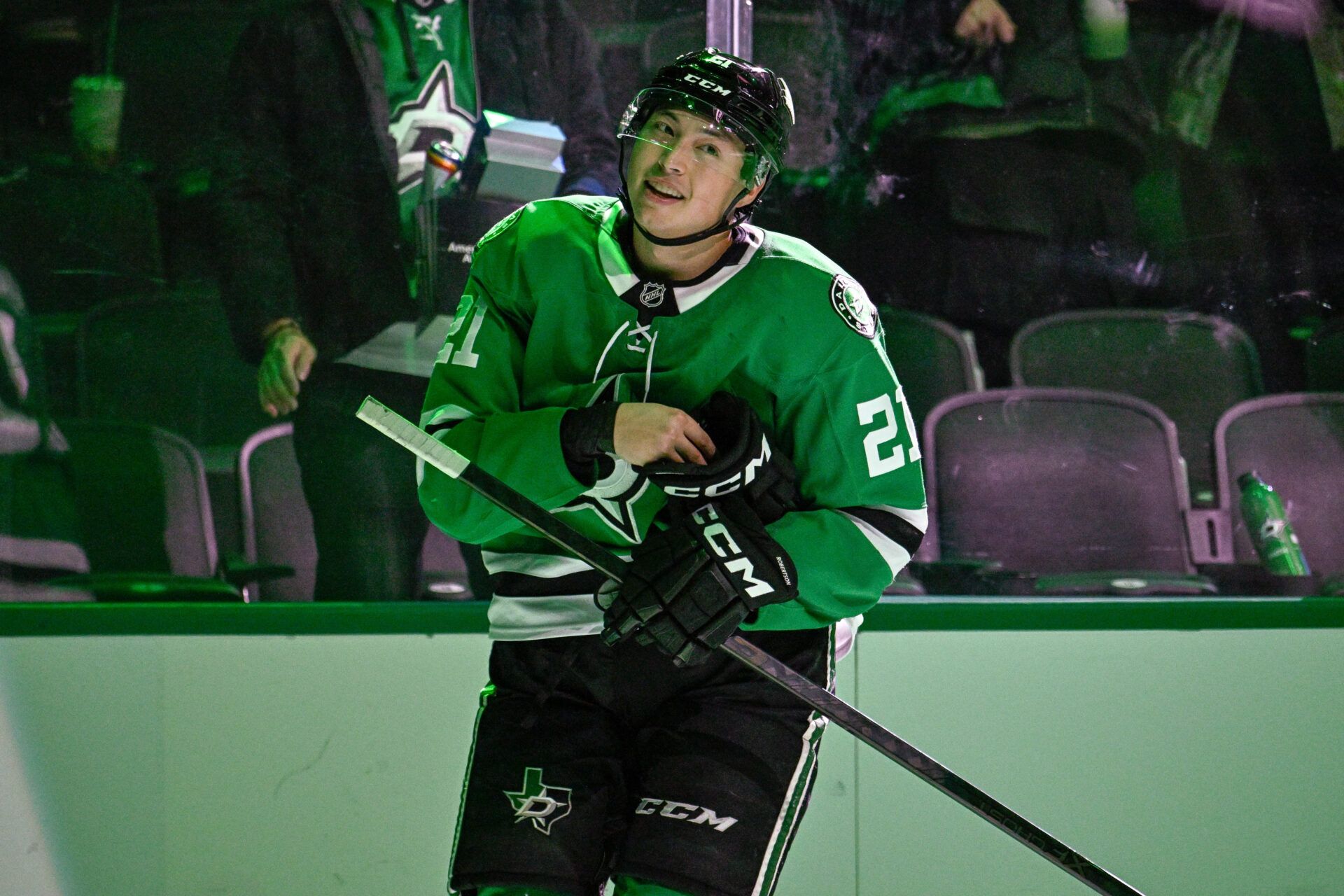 Dallas Stars left wing Jason Robertson (21) at the American Airlines Center.