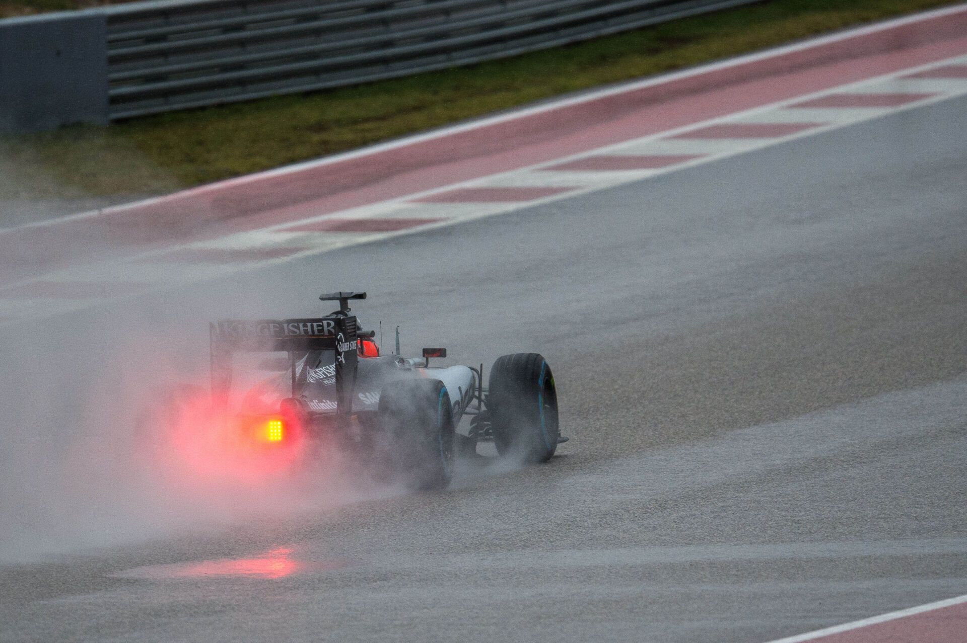 Force India driver Nico Hulkenberg (27) of Germany races during qualifying for the United States Grand Prix at the Circuit of the Americas.
