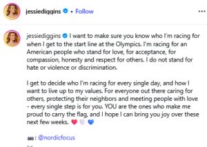 Screenshot of Jessie Diggins' IG post. Credits - jessiediggins