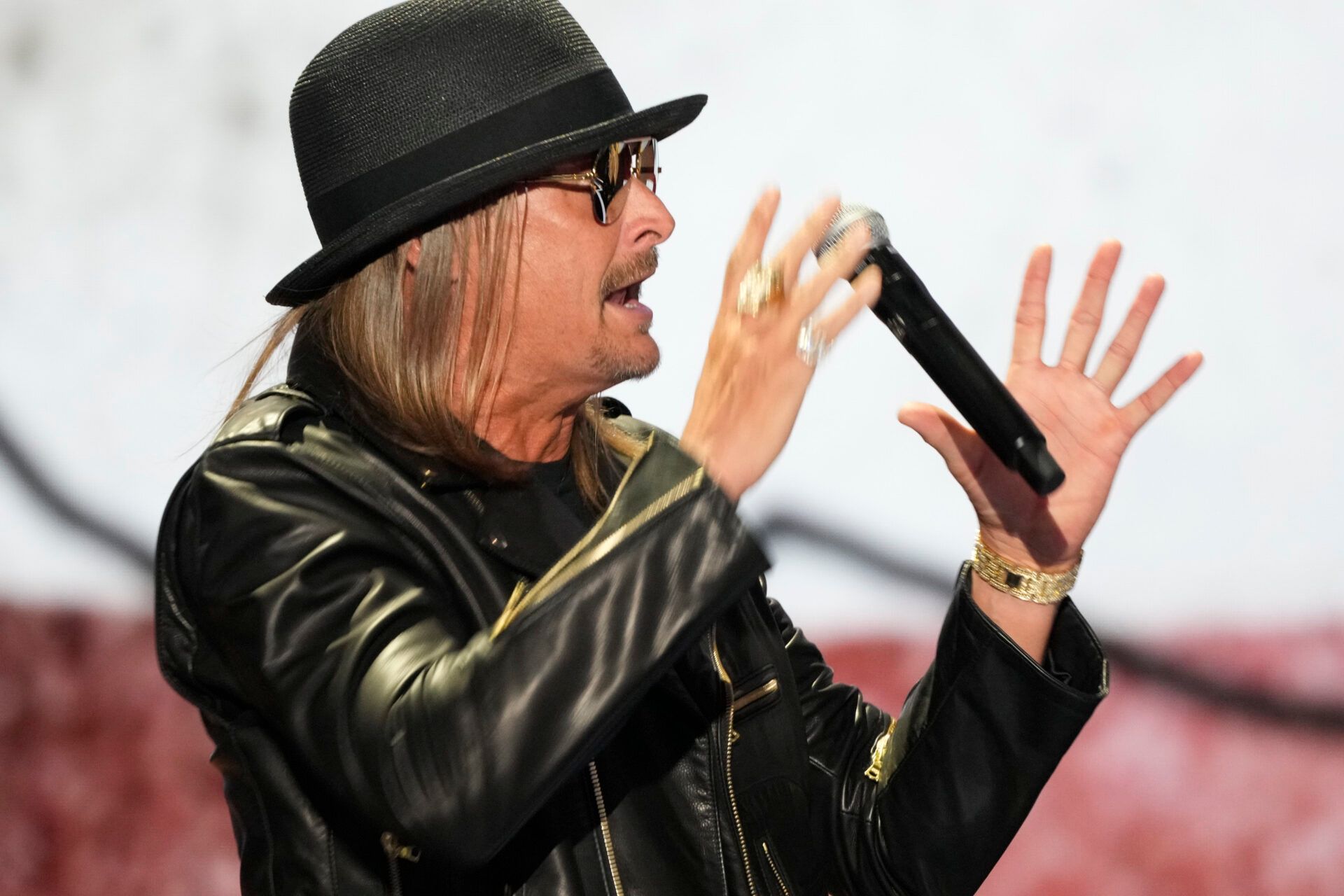Kid Rock performs during the final day of the Republican National Convention at the Fiserv Forum. The final day of the RNC featured a keynote address by Republican presidential nominee Donald Trump.