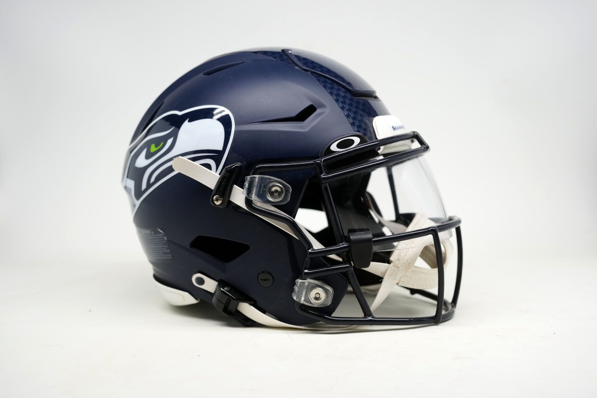 A Seattle Seahawks Riddell speedflex helmet.