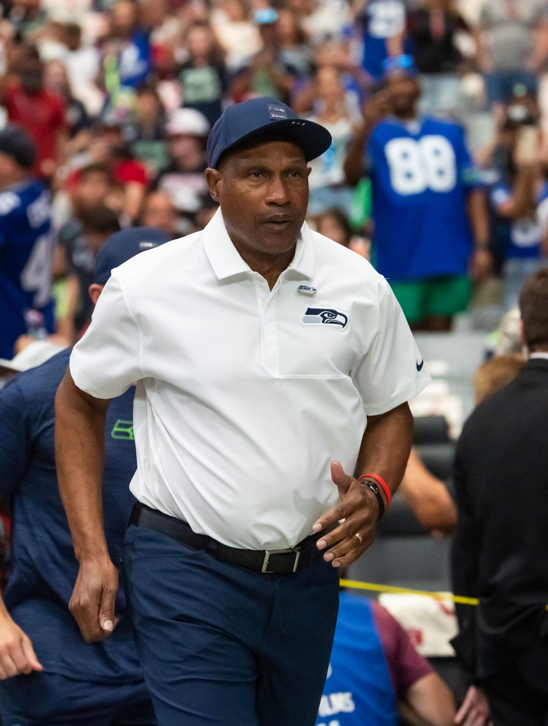 Seattle Seahawks assistant head coach Leslie Frazier against the Arizona Cardinals at State Farm Stadium.