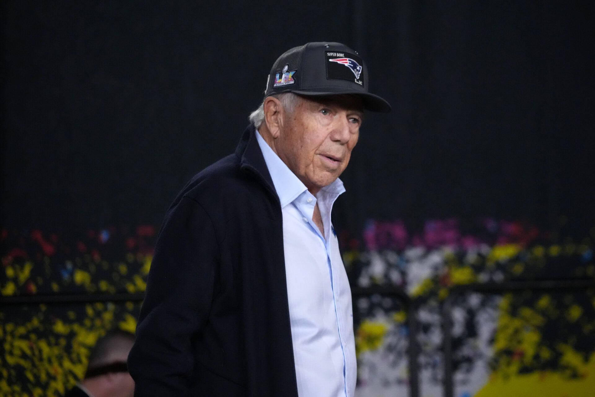 New England Patriots owner Robert Kraft during Opening Night for Super Bowl LX at San Jose Convention Center.