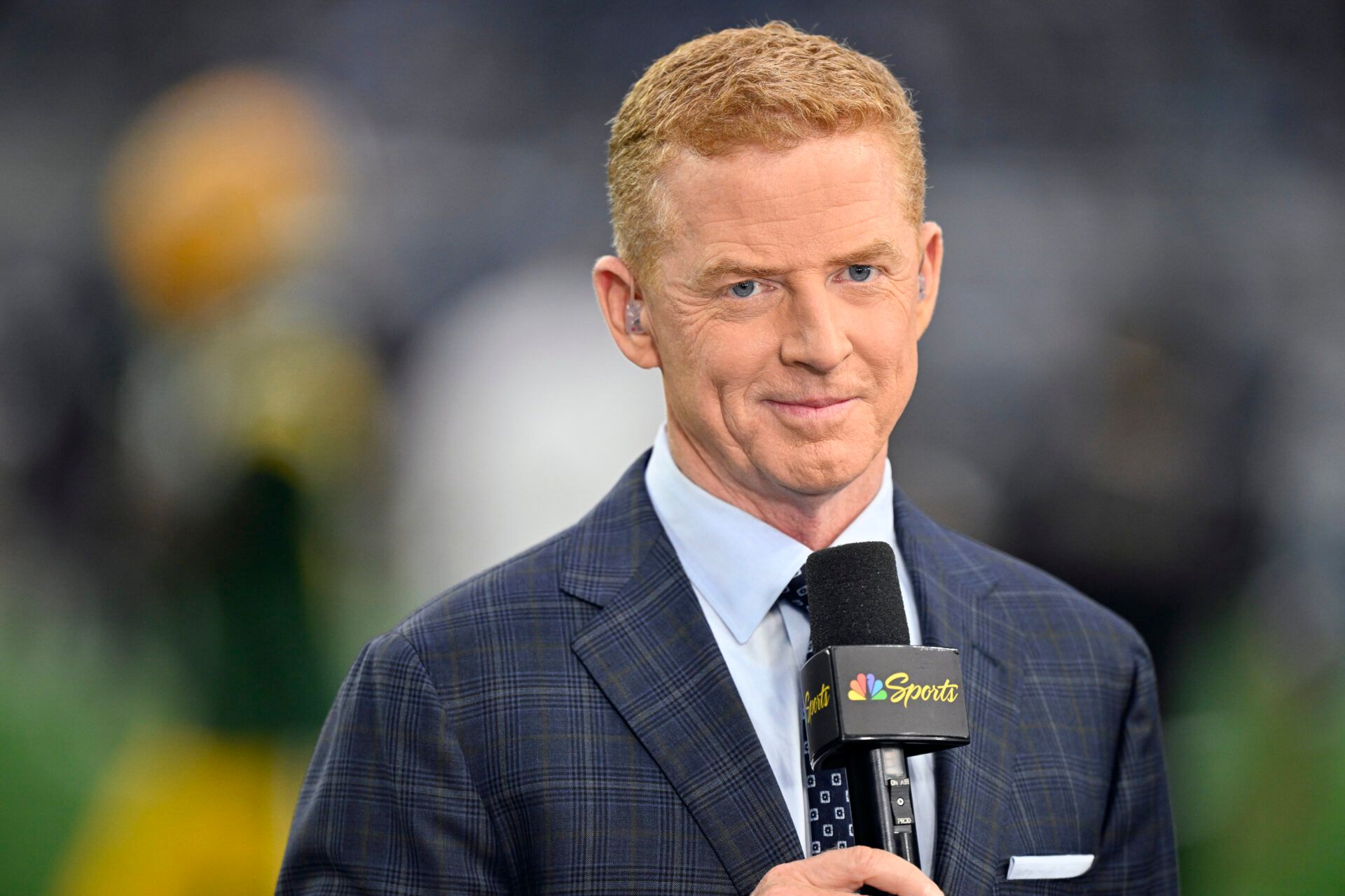 NBC commentator Jason Garrett before the game between the Dallas Cowboys and the Green Bay Packers at AT&T Stadium.