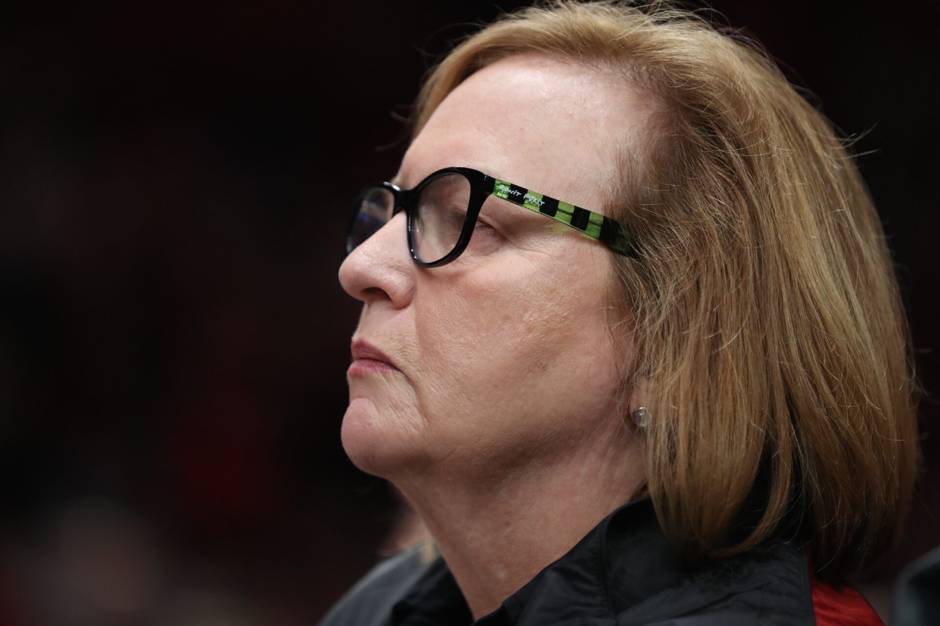 Portland Trail Blazers chair Jody Allen watches Portland play Golden State Warriors in the second half of game four of the Western conference finals of the 2019 NBA Playoffs at Moda Center.