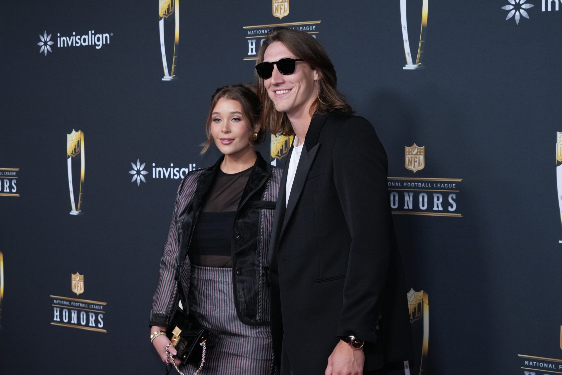 Trevor Lawrence on the NFL Honors Red Carpet before Super Bowl LX at Palace of Fine Arts.