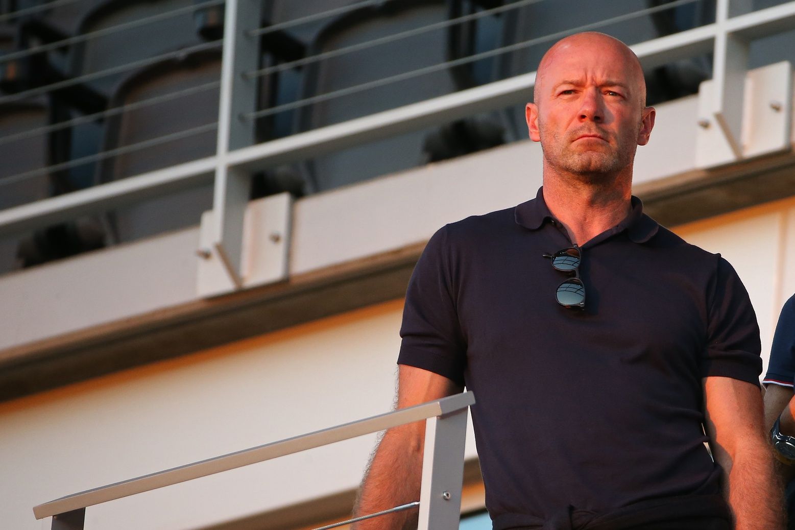 English Premier League all-time leading goal scorer Alan Shearer looks on from the stands prior to the match between D.C. United and Montreal Impact at Audi Field. D.C. United won 5-0.