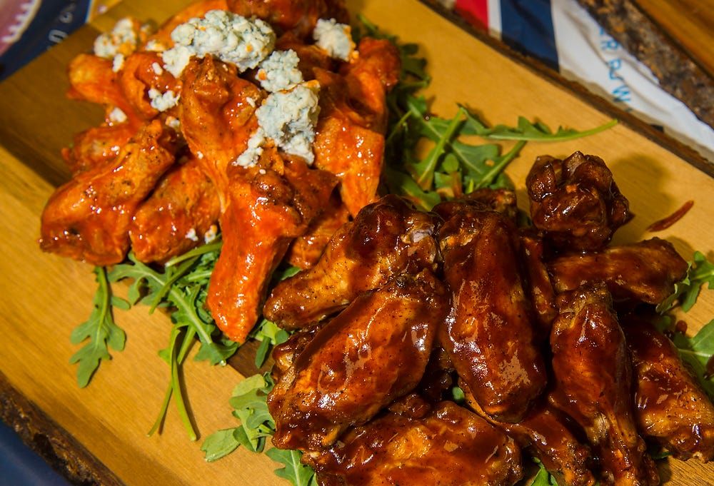 Chicken wings can make a fun and tasty Super Bowl snack. Photographed at Doctors Hospital in Augusta, Ga., Wednesday morning February 3, 2021. Food prepared by chef Bryan Crosson and styled by Cathy Pitcher.

Gaaug 020521 Supersnacksgallery6 Mh