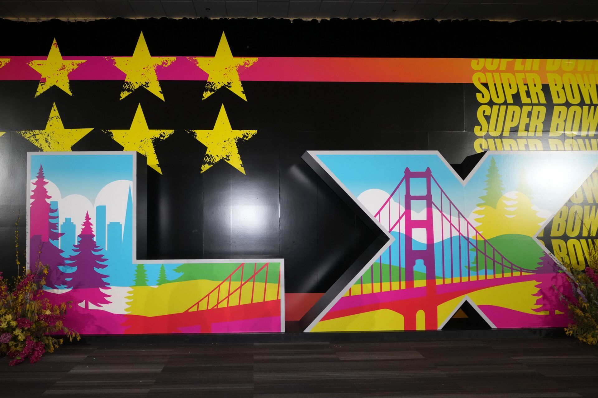 The Super Bowl 60 letters at the Super Bowl LX Experience at the Moscone Center.