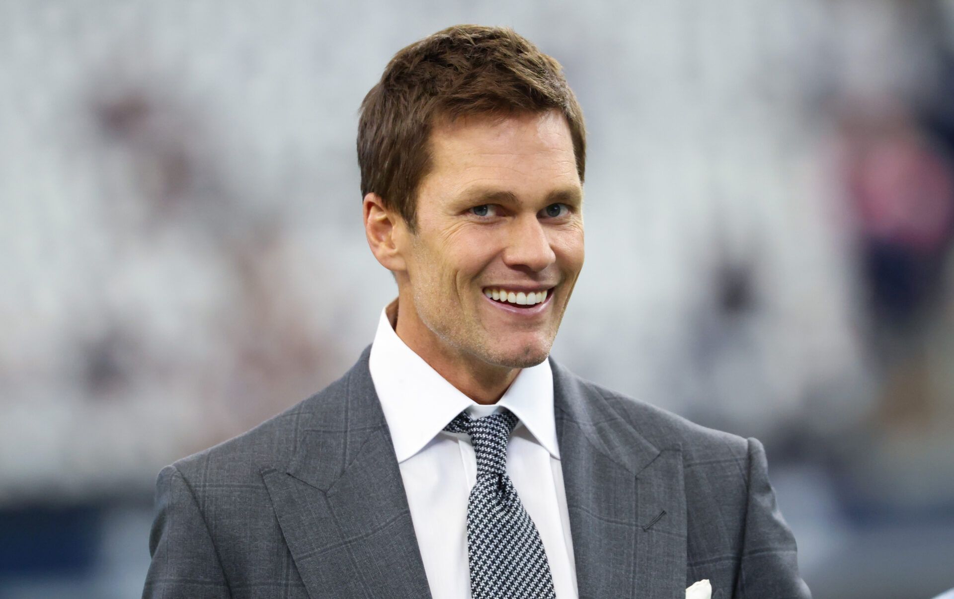 Fox Sports  broadcaster Tom Brady before the game between the Dallas Cowboys and Detroit Lions at AT&T Stadium.