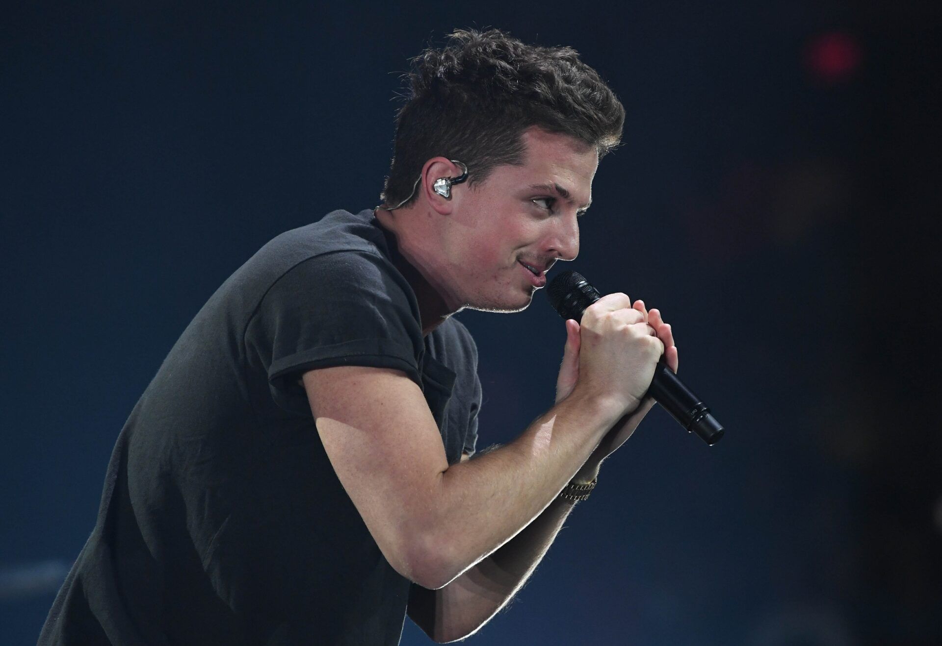 Recording artist Charlie Puth performs at the American Airlines Arena.