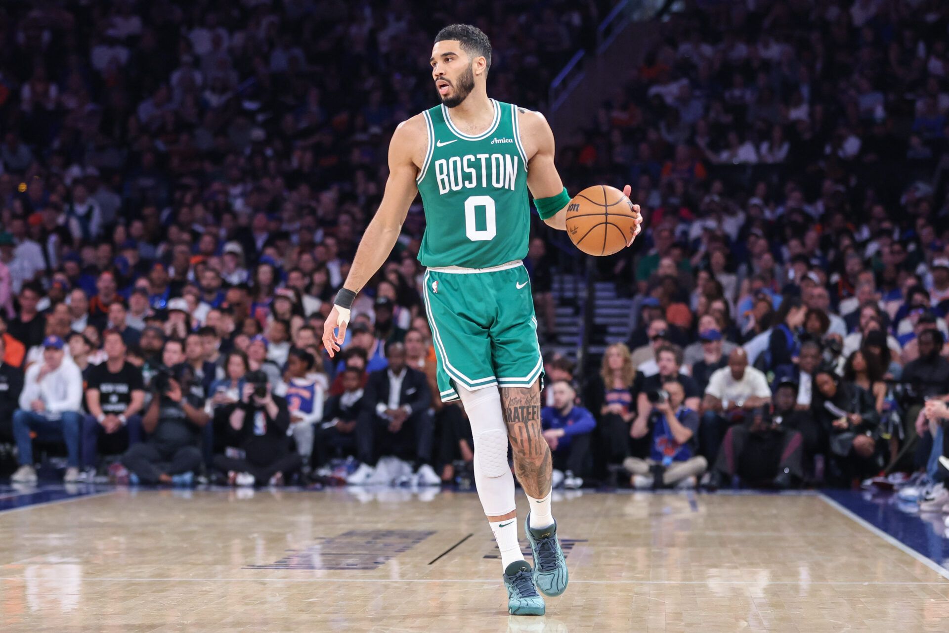Boston Celtics forward Jayson Tatum (0) during game three of the second round for the 2025 NBA Playoffs at Madison Square Garden.