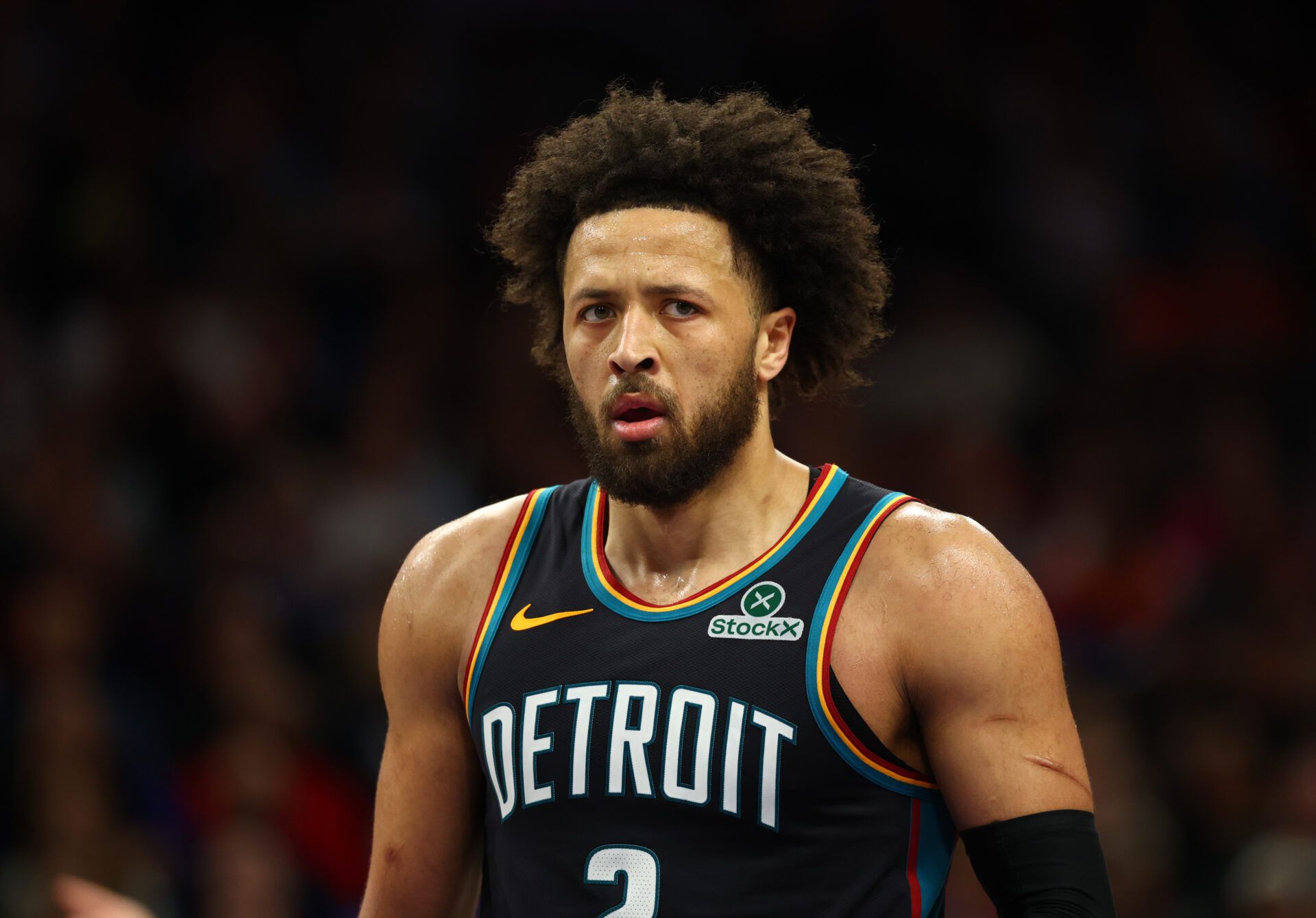 Detroit Pistons guard Cade Cunningham (2) against the Phoenix Suns at Mortgage Matchup Center.