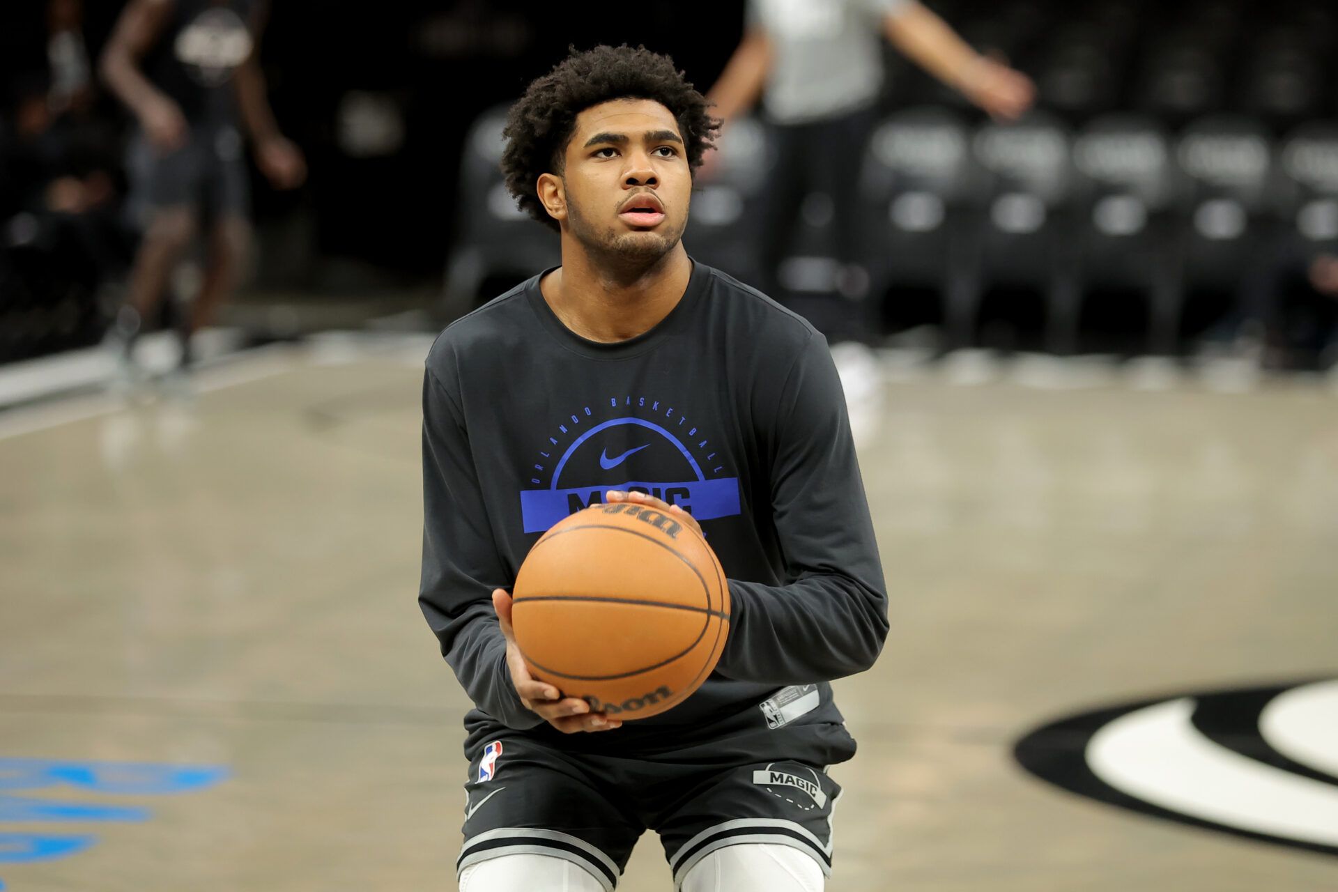 Orlando Magic guard Jase Richardson (11) warms up before a game against the Brooklyn Nets at Barclays Center.