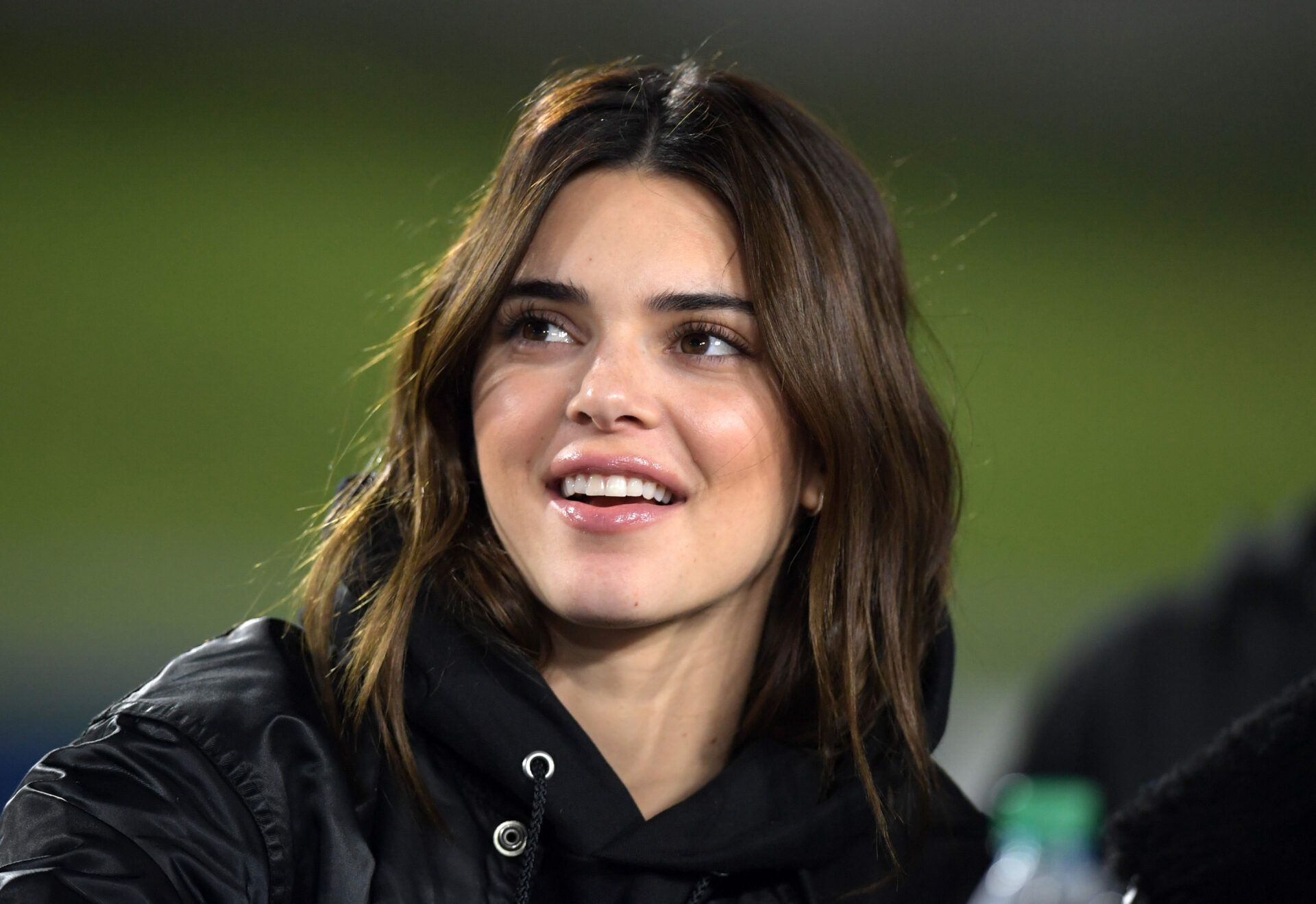 American model Kendall Jenner attends the NFL game between the Los Angeles Rams and the Baltimore Ravens at Los Angeles Memorial Coliseum.