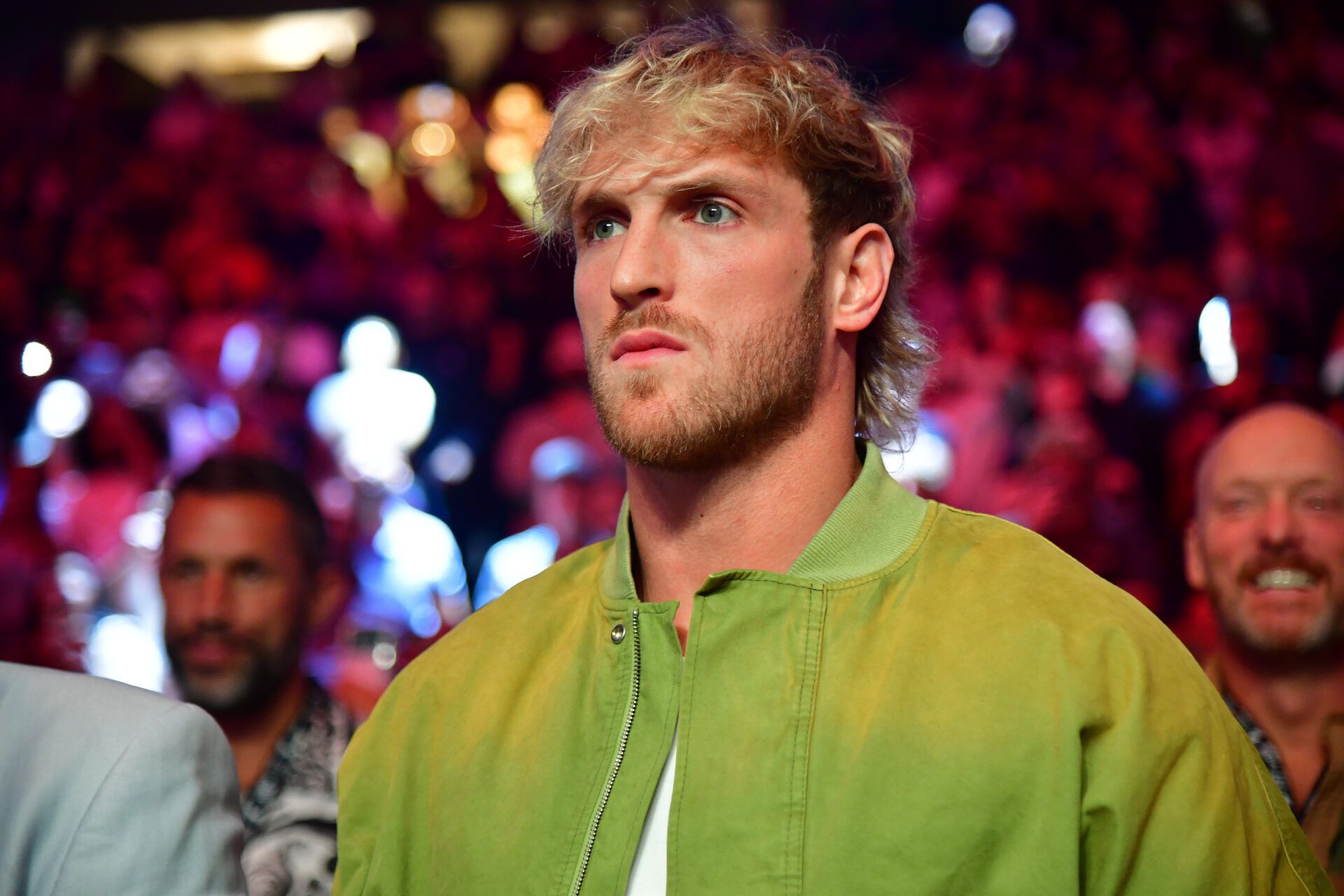 Social media personality Logan Paul attends the boxing match between Jake Paul and Julio Cesar Chavez Jr. at Honda Center.