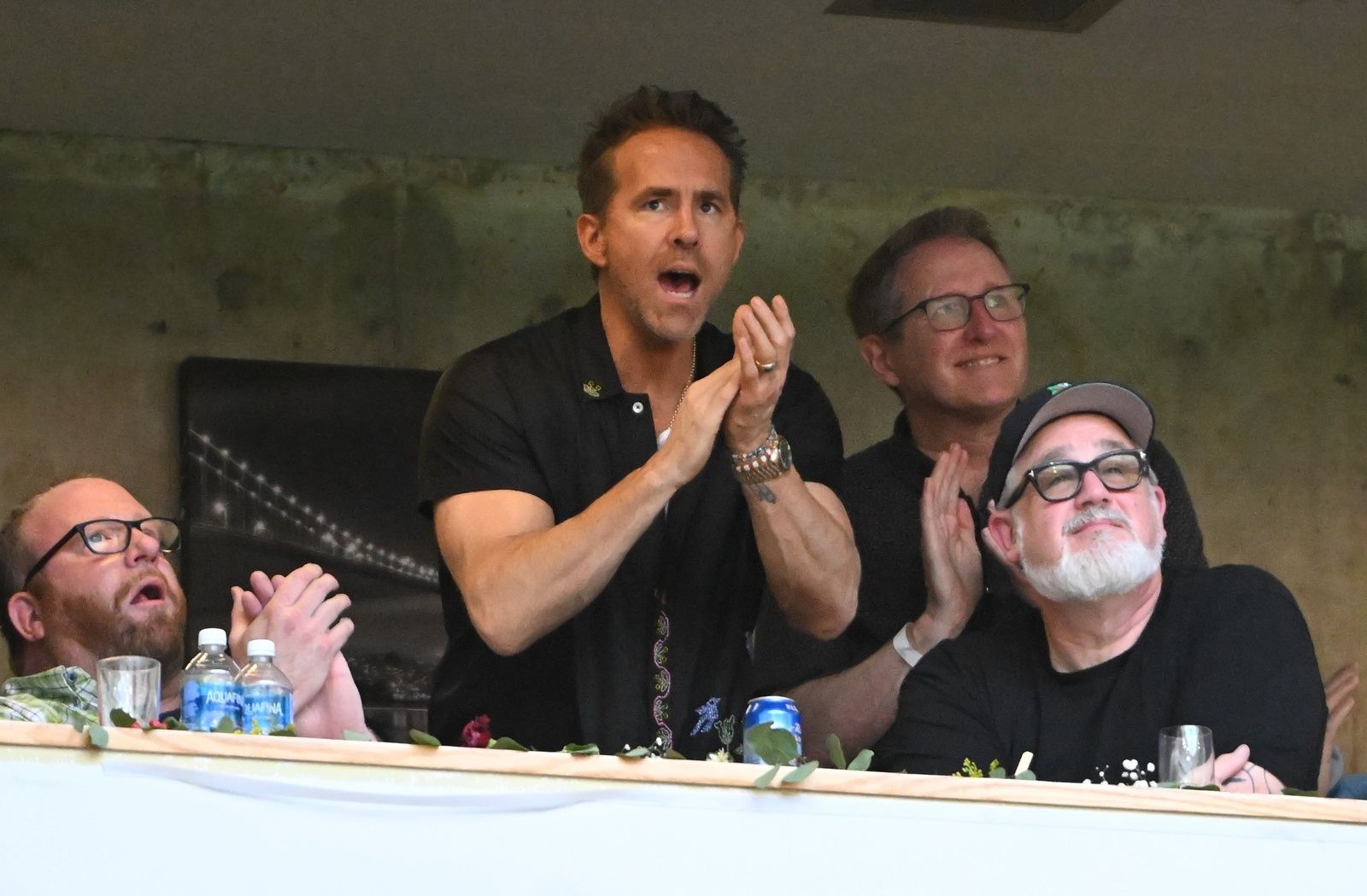 Wrexham FC owner Ryan Reynolds during the first half of the match against Vancouver Whitecaps FC at BC Place.