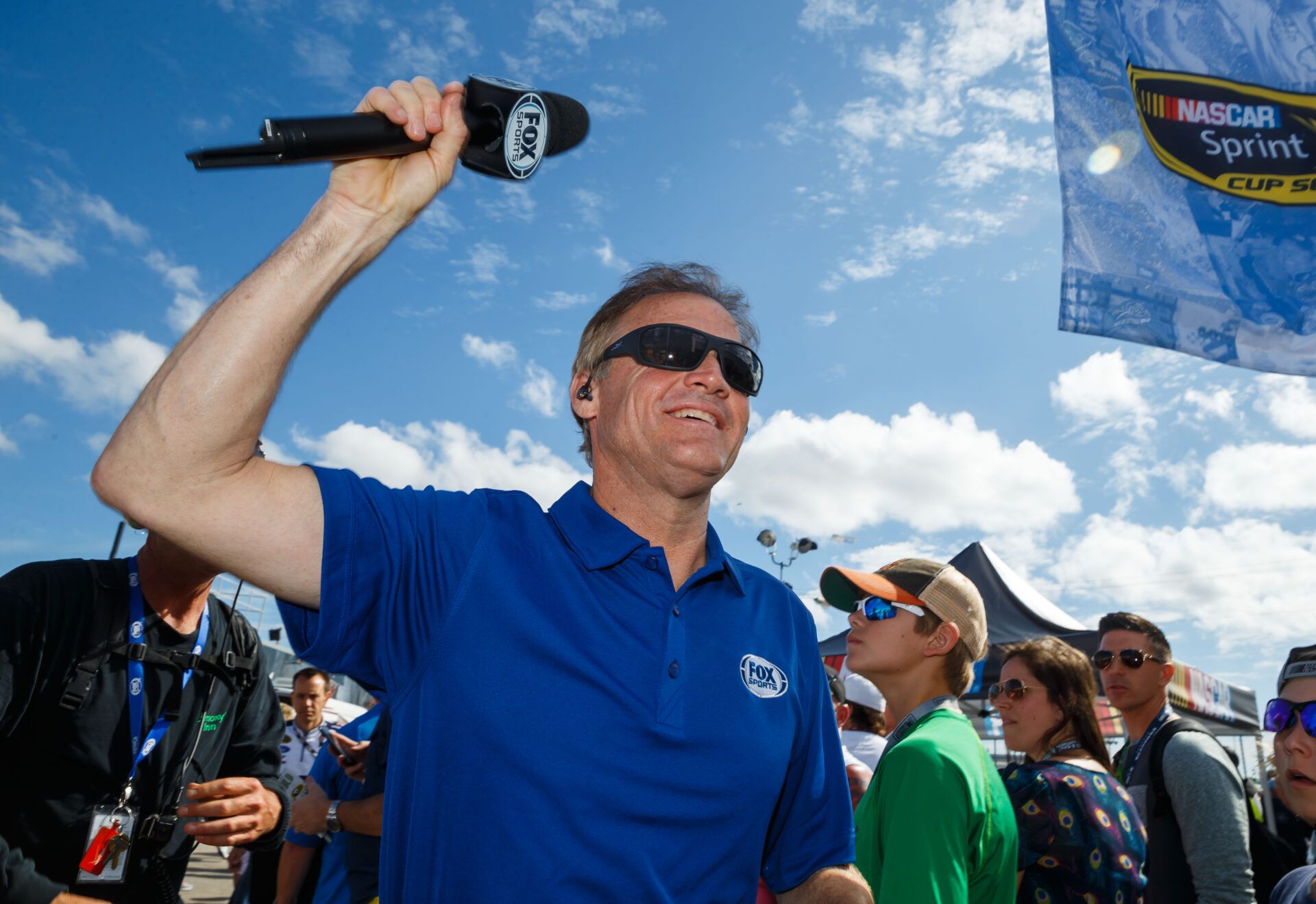 NASCAR Sprint Cup Series former driver and current FOX Sports television announcer/analyst Kenny Wallace during the Daytona 500 at Daytona International Speedway.