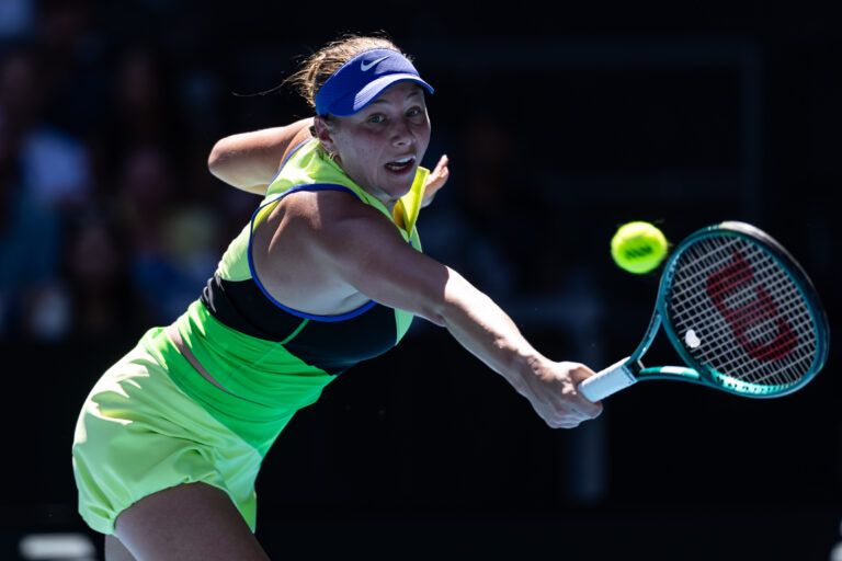 Amanda Anisimova and Emma Raducanu were both forced to retire from their opening matches at the Qatar Open on Monday. Credit: Mike Frey-Imagn Images
